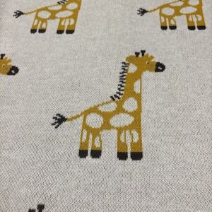 MADE IN INDIA Cotton Knit Beige Giraffe Baby Blanket Throw 30"x40" 100% cotton